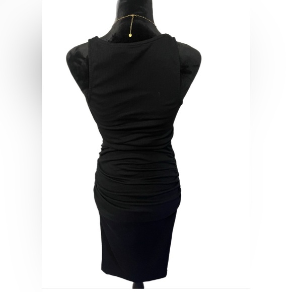 Michael Stars Black Ribbed Bodycon Midi Dress- Small - Picture 3 of 3